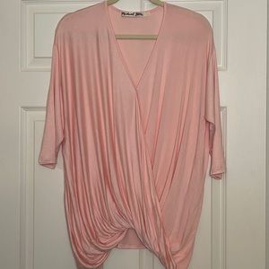 NWOT Faux Wrap Drape Tee